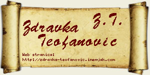 Zdravka Teofanović vizit kartica
